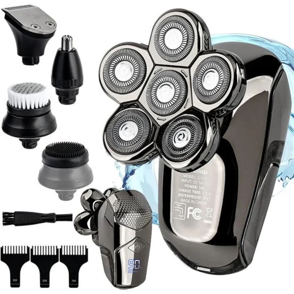 5-in-1 Men's Grooming Kit Waterproof and Rechargeable Electric Shavers